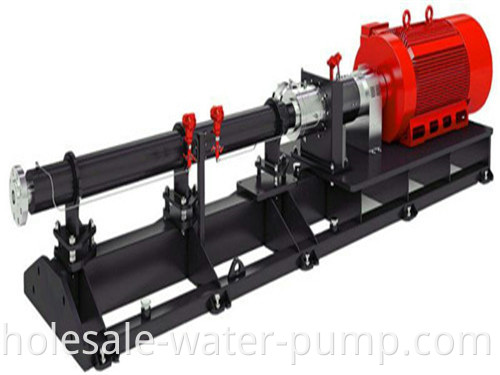 Vertical single screw rotor pump.